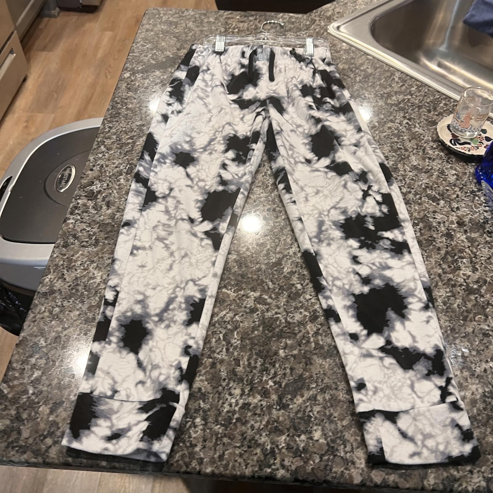 Other Black and White Tie-Dye Girls Sweatpants Size 24" / US 00 / IT 34 - 2 Thumbnail