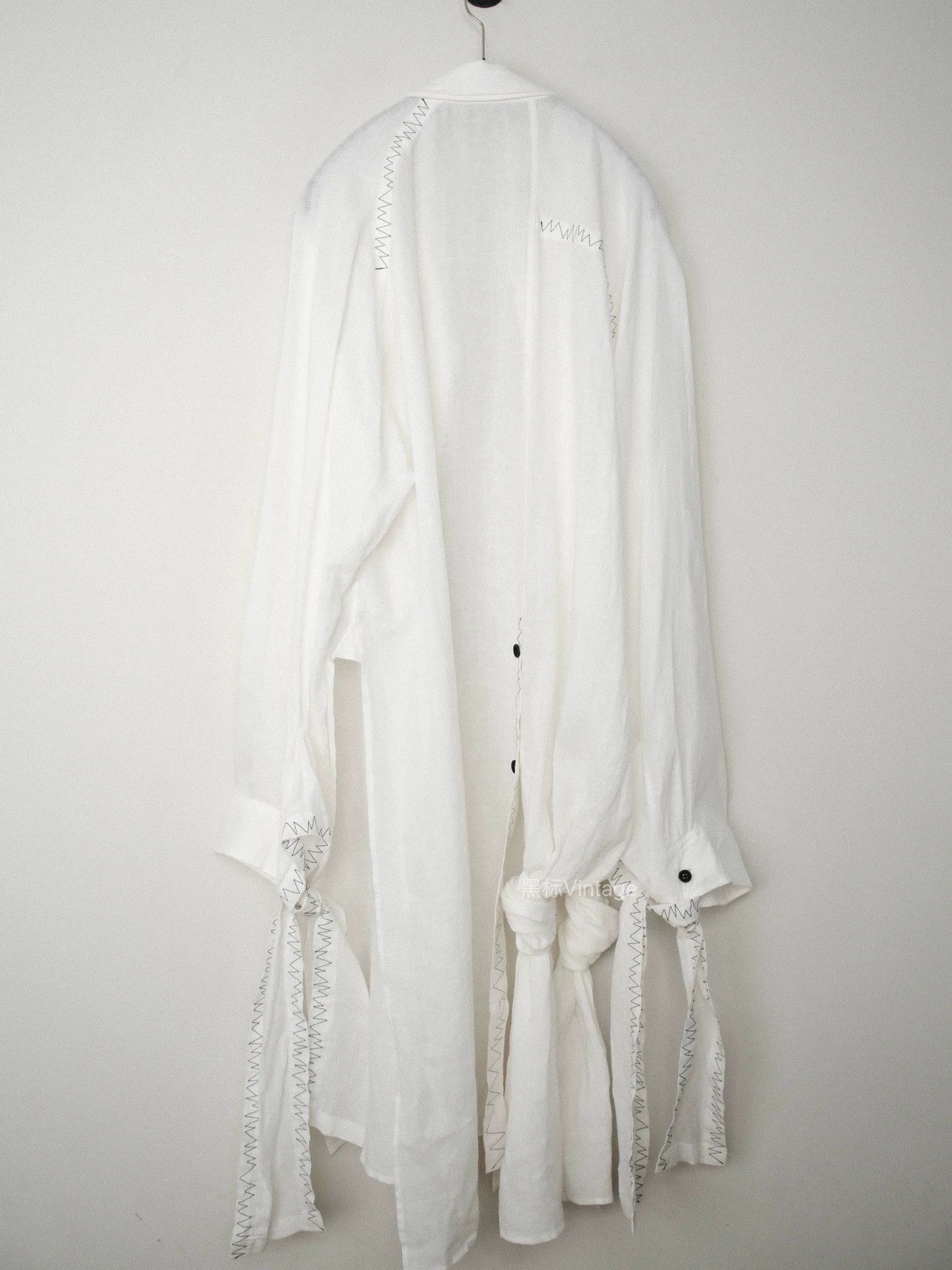 Yohji Yamamoto Yohji Yamamoto 24ss Vntg Dbl Collar Knot Linen Shirt Size US XL / EU 56 / 4 - 3 Thumbnail
