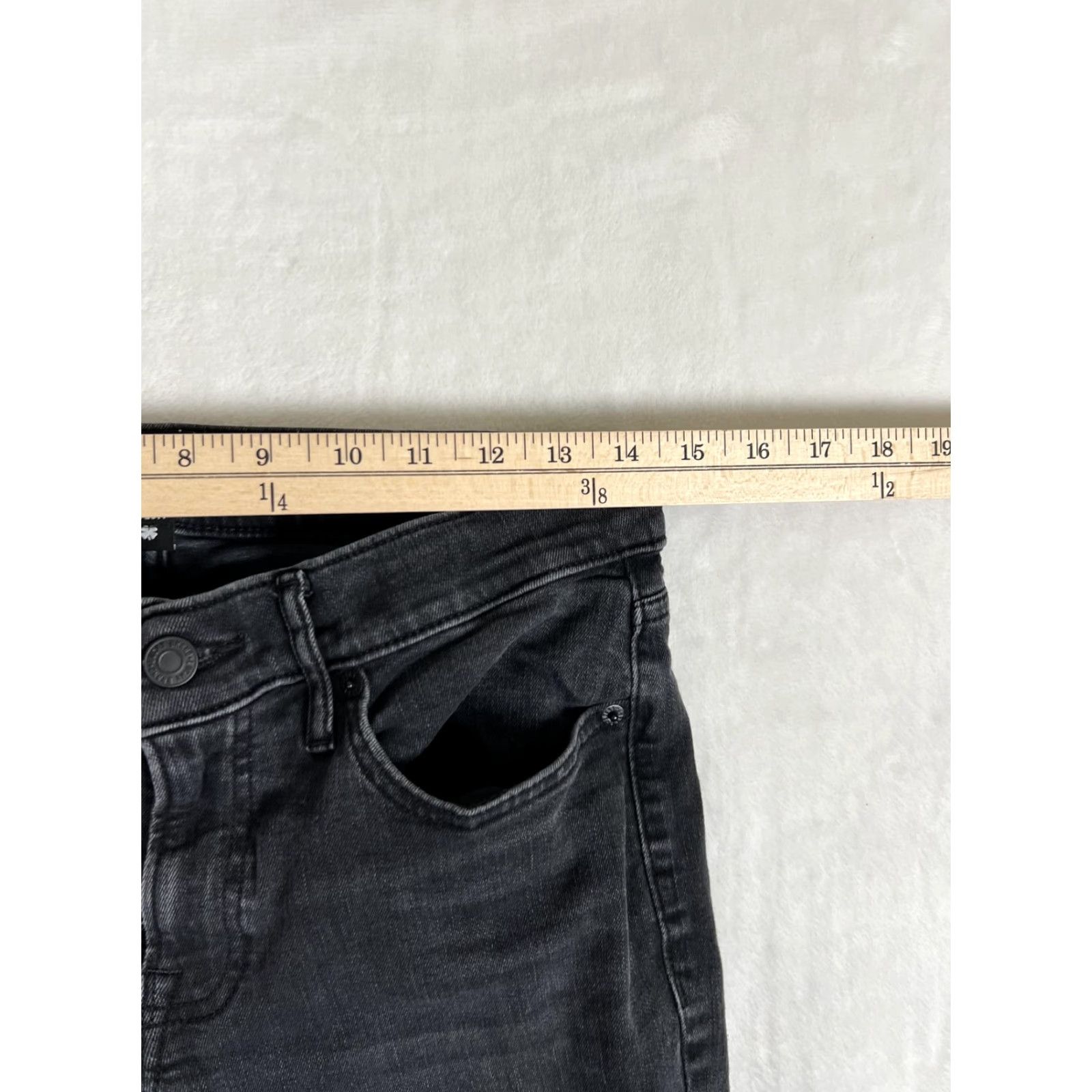 Lucky Brand Lucky Brand Jeans Women's 6 28 Black Dark Wash Cropped Denim Ankle Stretch Distressed Frayed Hem Pockets Zip 23 in Inseam Womens Size 28" / US 6 / IT 42 - 4 Thumbnail