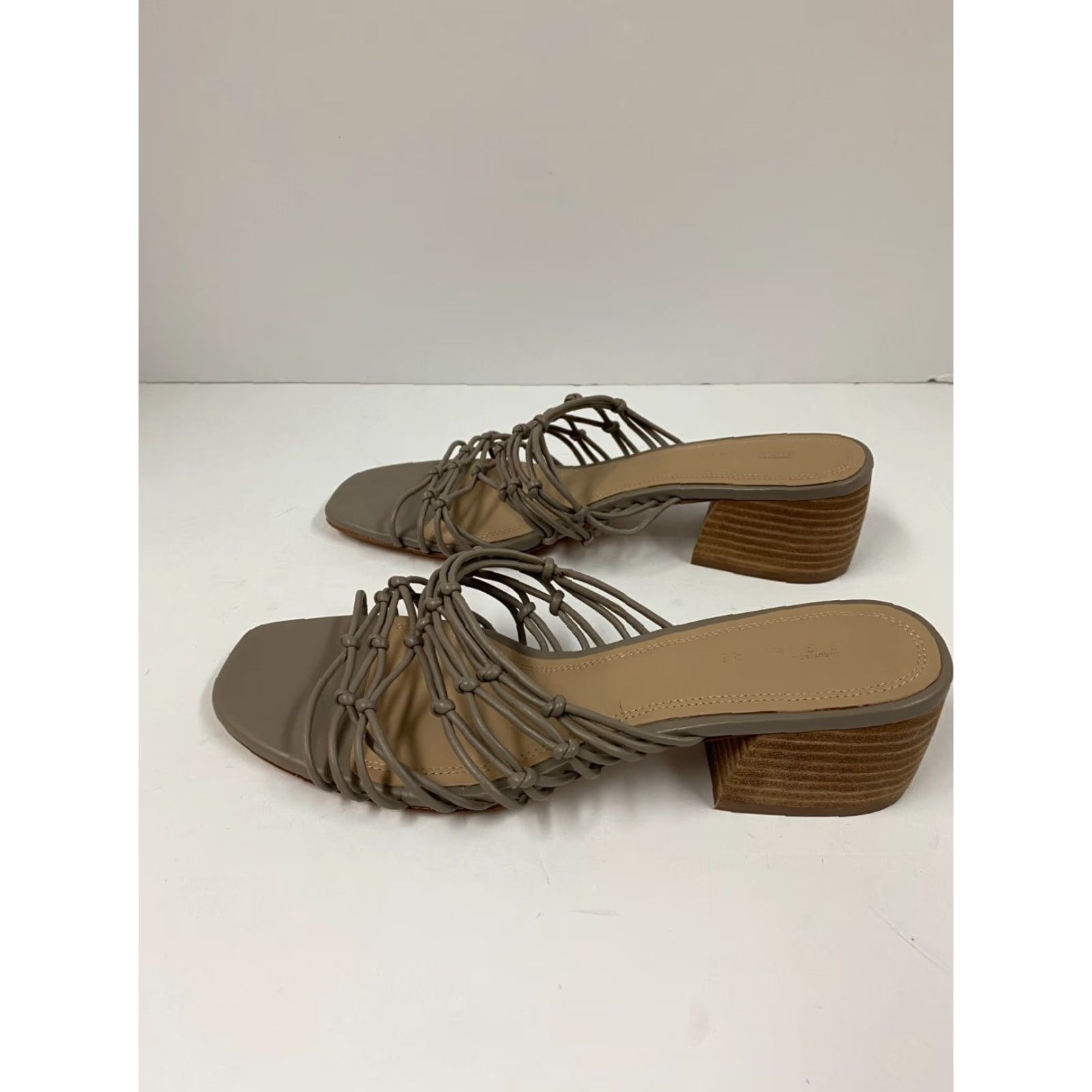 Nordstrom Nordstrom Signature Heels Womens 9.5 Gray Slip On Block Mule Open Toe Leather Comfort 20s Womens Heel Size US 8 / IT 38 - 2 Thumbnail