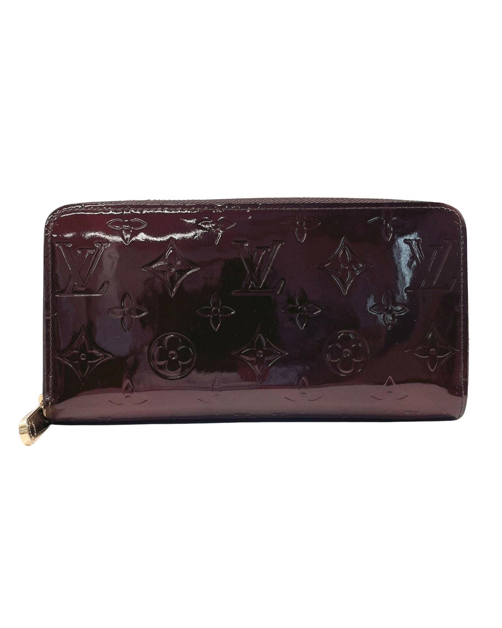 image of Louis Vuitton Sophisticated Burgundy Patent Leather Bi-Fold Wallet With Dust Bag, Women's