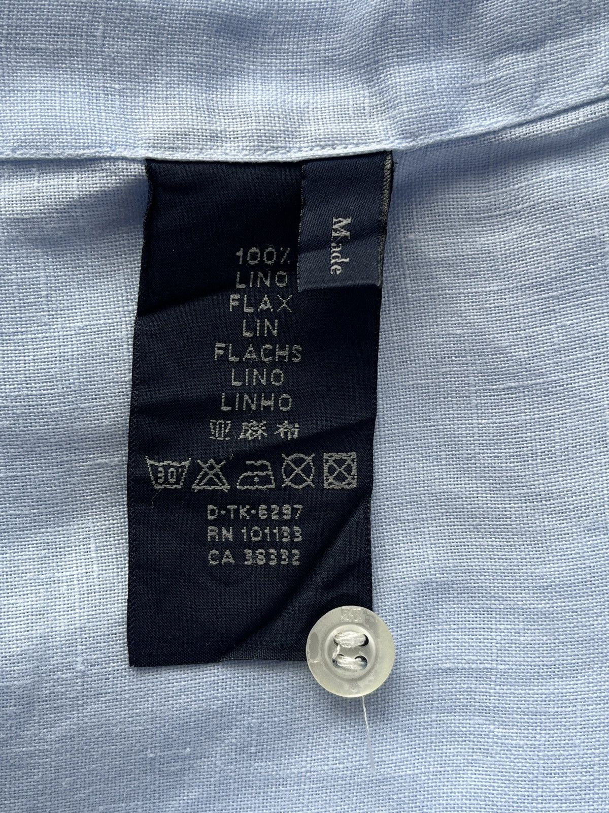Ermenegildo Zegna ZEGNA Sport Baby Blue Color Linen Shirt Spain Luxury Size US XL / EU 56 / 4 - 14 Thumbnail