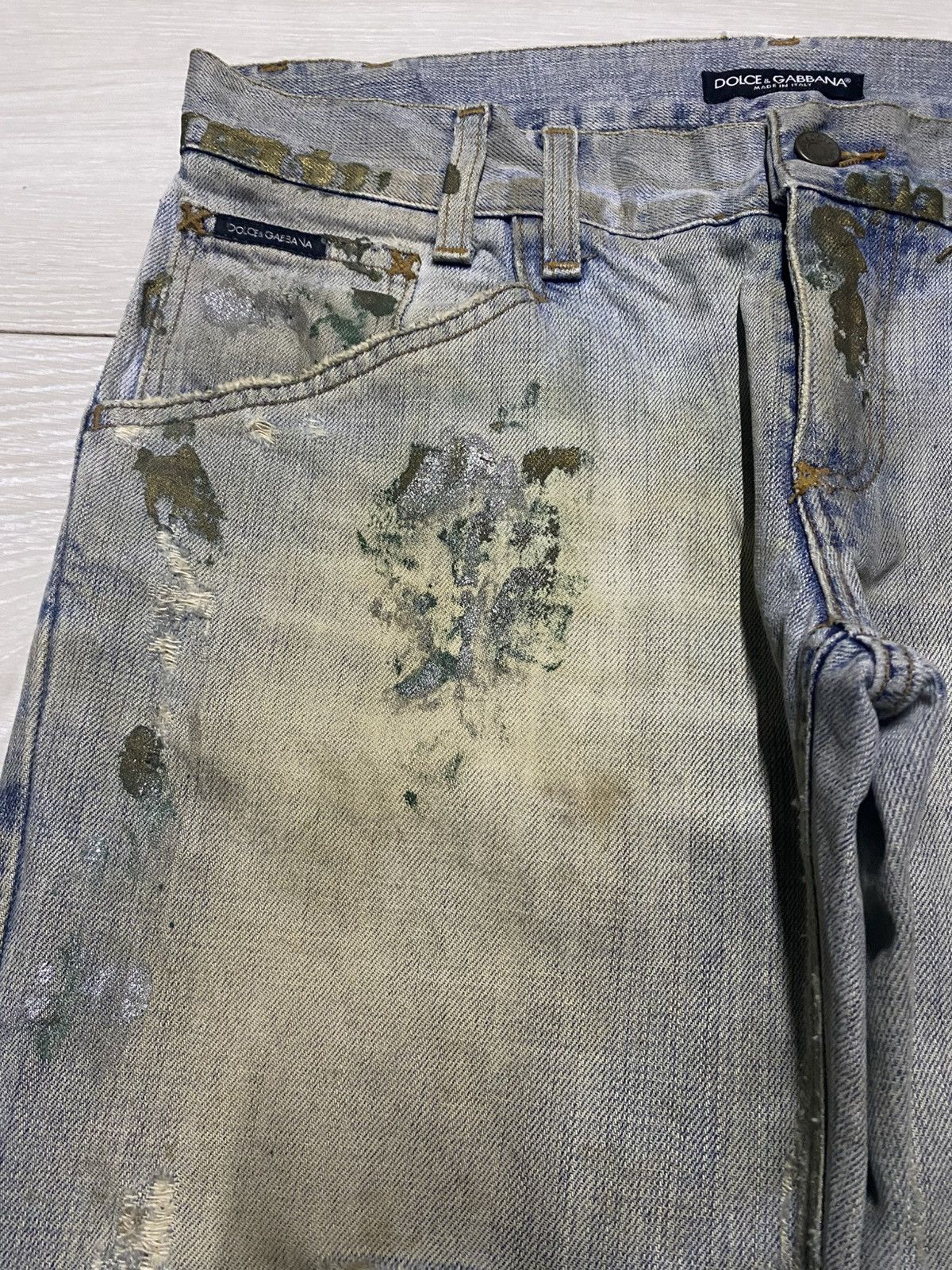 Dolce & Gabbana Dolce & Gabbana Mud Wash Paints Splatter Distressed Jeans Size US 34 / EU 50 - 7 Thumbnail