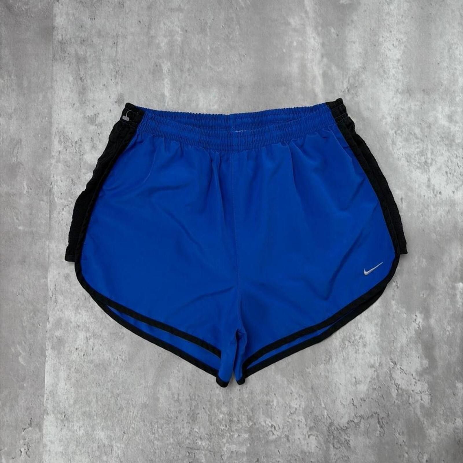 Nike Y2K Blue Nike Swoosh Grunge Mini Dri Fit Running Shorts Size 28" / US 6 / IT 42 - 1 Thumbnail