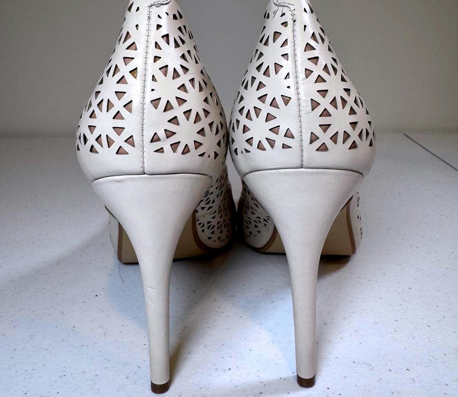 Ann Taylor Stylish Beige Peep-Toe Heels Size US 11 / IT 41 - 3 Thumbnail
