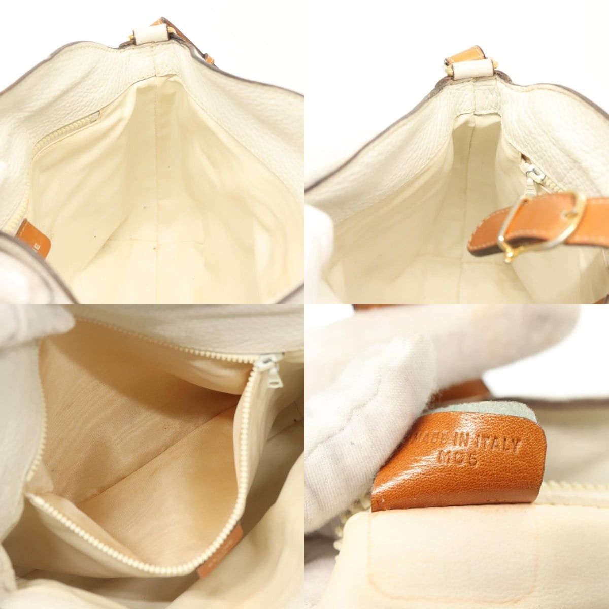 Celine CELINE Shoulder Bag Leather White Silver Size ONE SIZE - 12 Thumbnail