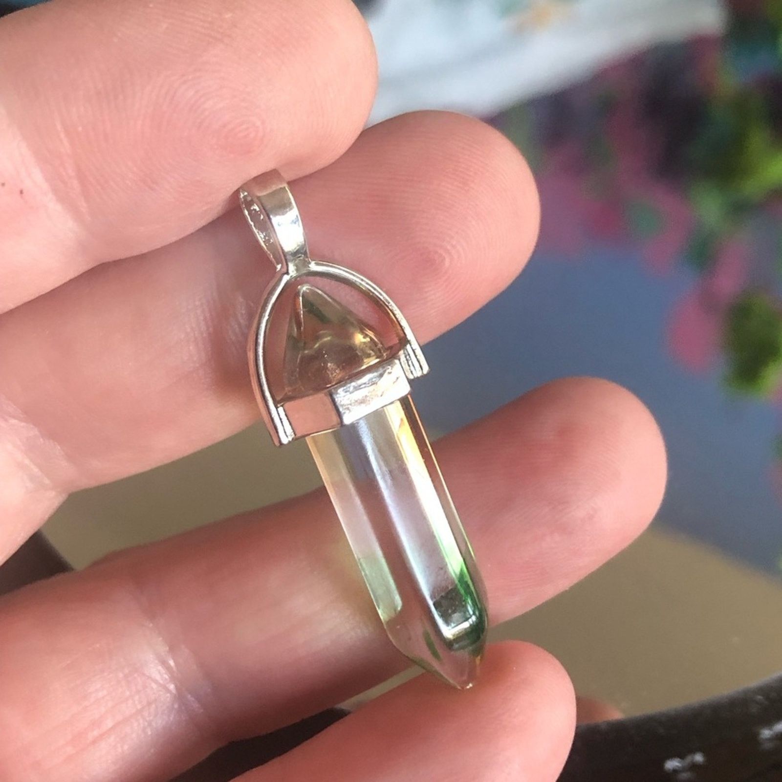 Handmade Handcrafted crowned faceted glass crystal pendant necklace Size ONE SIZE - 10 Thumbnail