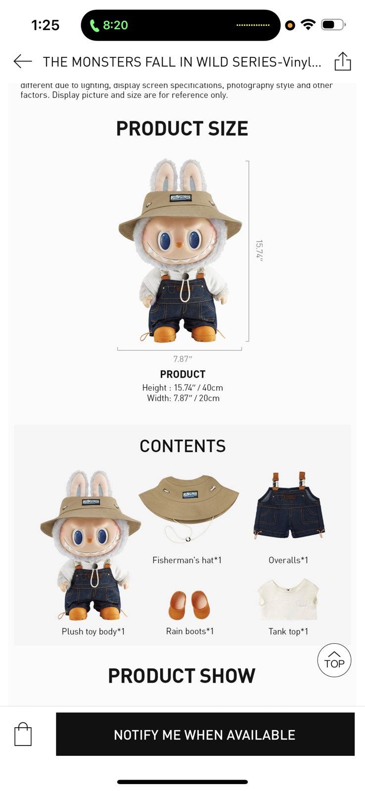 POP MART THE MONSTERS FALL IN WILD SERIES-Vinyl Size ONE SIZE - 8 Thumbnail