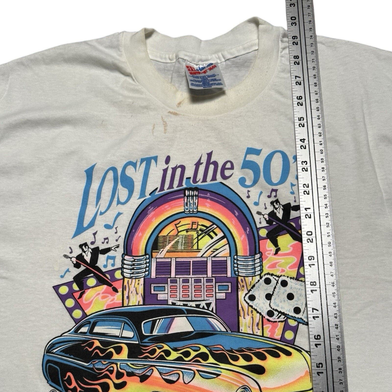 Vintage Vintage 90s Lost in the 50s Hot Rod Car T Shirt Dice L Size US L / EU 52-54 / 3 - 5 Thumbnail