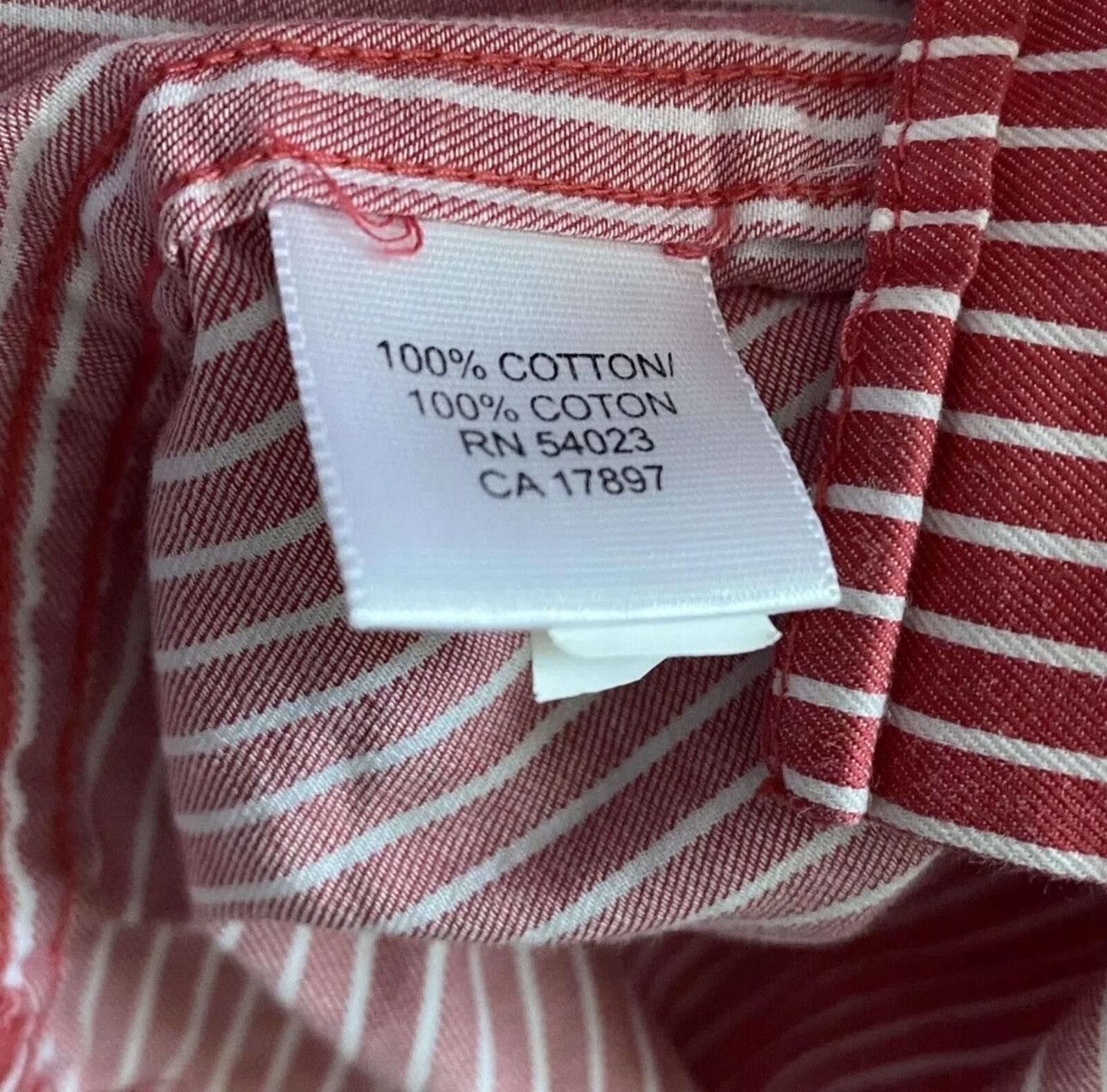 Banana Republic Banana Republic Red/White Long Sleeve Size Large 16-16 1/2 Size 42R - 4 Thumbnail