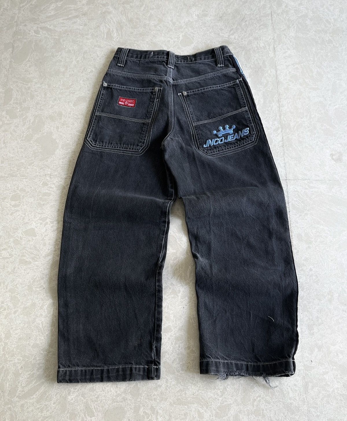 image of Crazy Vintage 90's Jnco Crown Retro Striped Jeans in Black, Men's (Size 26)
