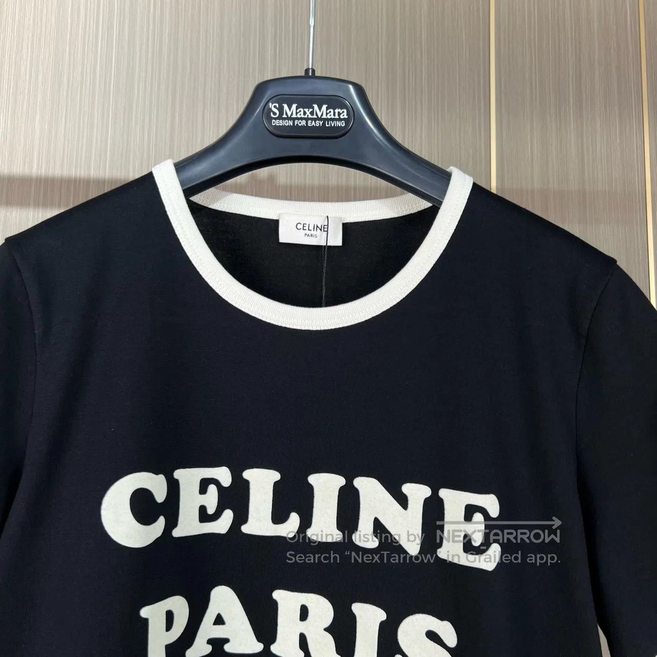 Celine CELINE Black and White Panda Flocked Letter Short Sleeve T Size US XS / EU 42 / 0 - 4 Thumbnail