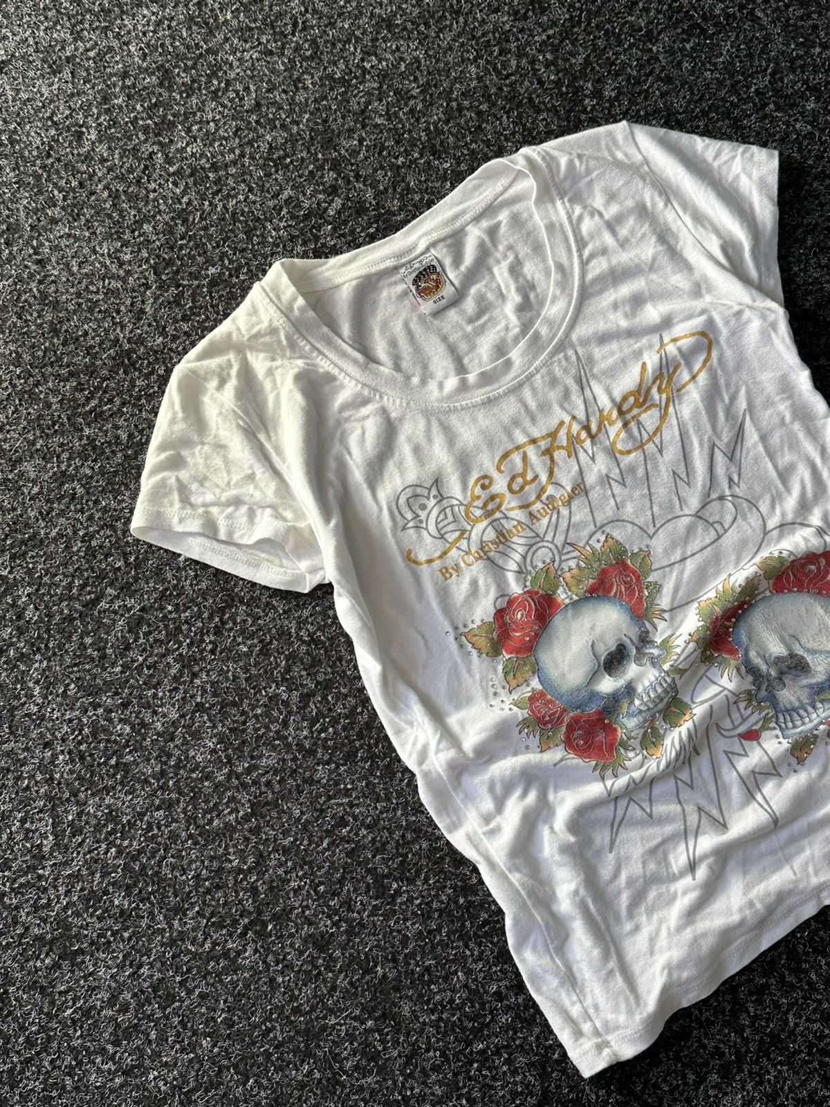 Designer × Ed Hardy ❗️Vintage Ed Hardy tiger big True Love Logo Women Tee Size M / US 6-8 / IT 42-44 - 2 Thumbnail