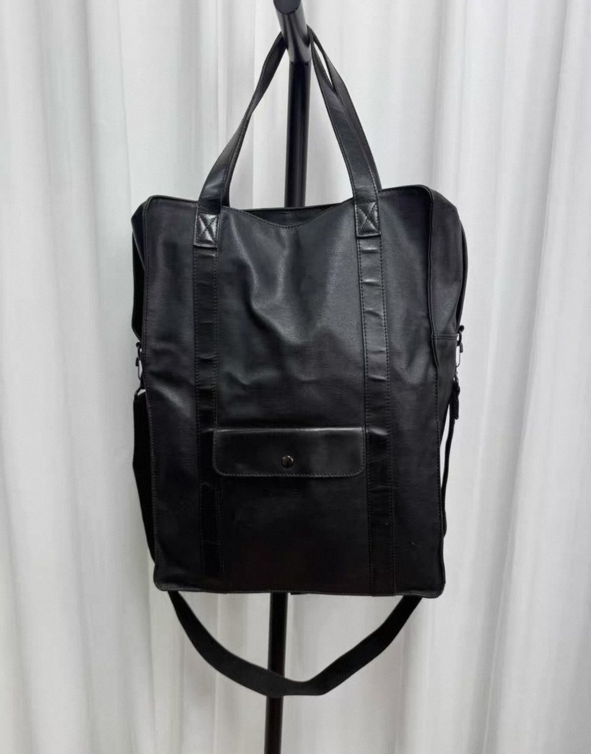 Yohji Yamamoto Yohji Yamamoto Y's for Men Waxed Canvas Tote / Shoulder Bag Size ONE SIZE - 1 Thumbnail