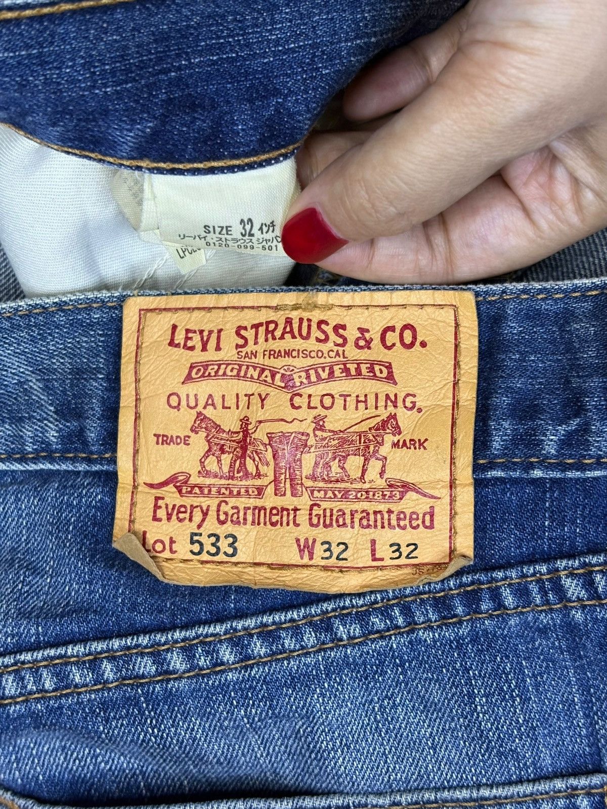 Levi's × Vintage Vintage 90s Levis 533 Mud Wash Baggy Jeans Size US 31 - 10 Thumbnail