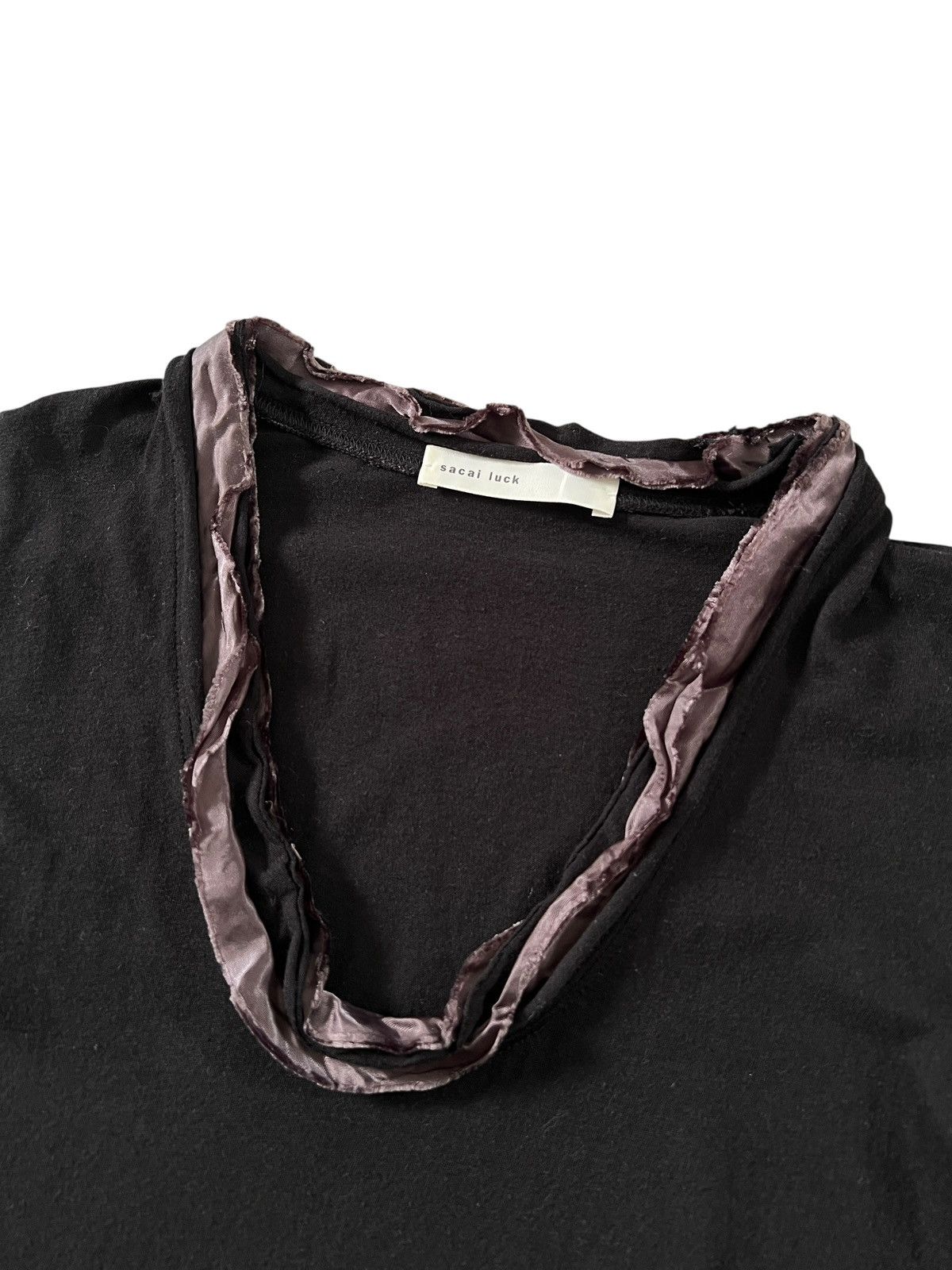 Sacai Sacai Luck Layered Multifabric Collar Tshirt Size XS / US 0-2 / IT 36-38 - 4 Thumbnail