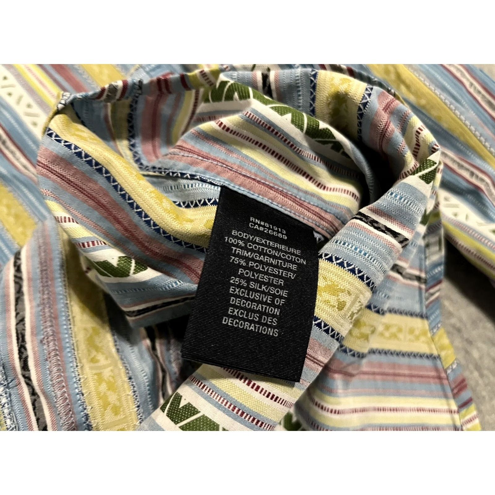 Robert Graham Robert Graham Striped Long Sleeve Button-Up Shirt Mens 2XL Multicolor Embroidered Flip Cuffs Size US XXL / EU 58 / 5 - 3 Thumbnail