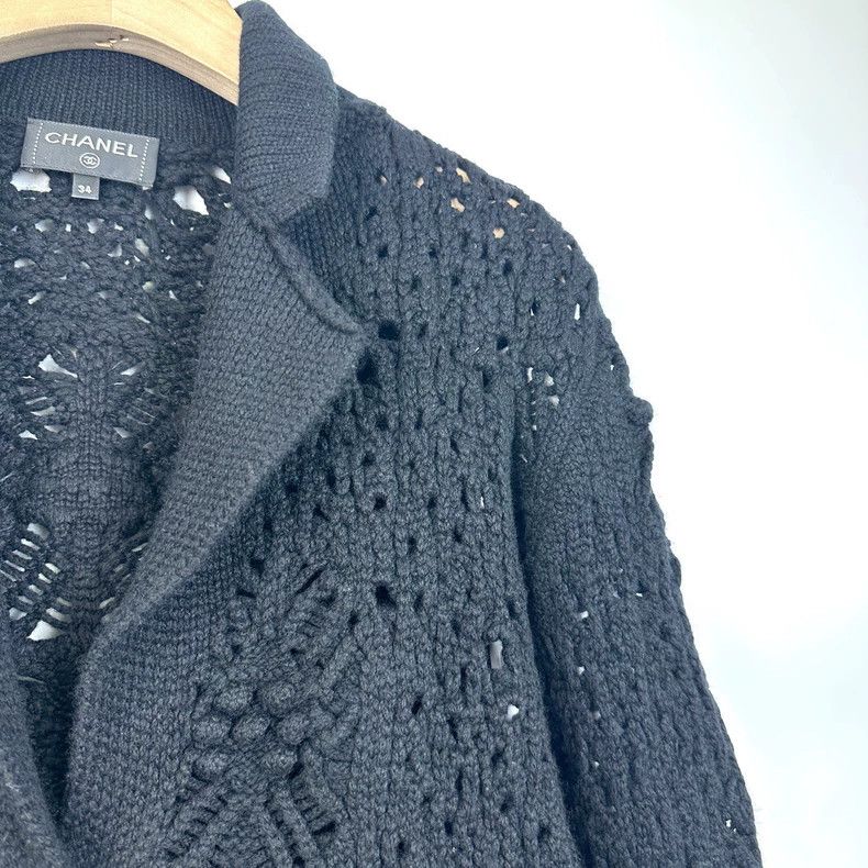 Chanel Chanel Black knitted hollow coat Size XXS / US 00 / IT 34 - 5 Thumbnail