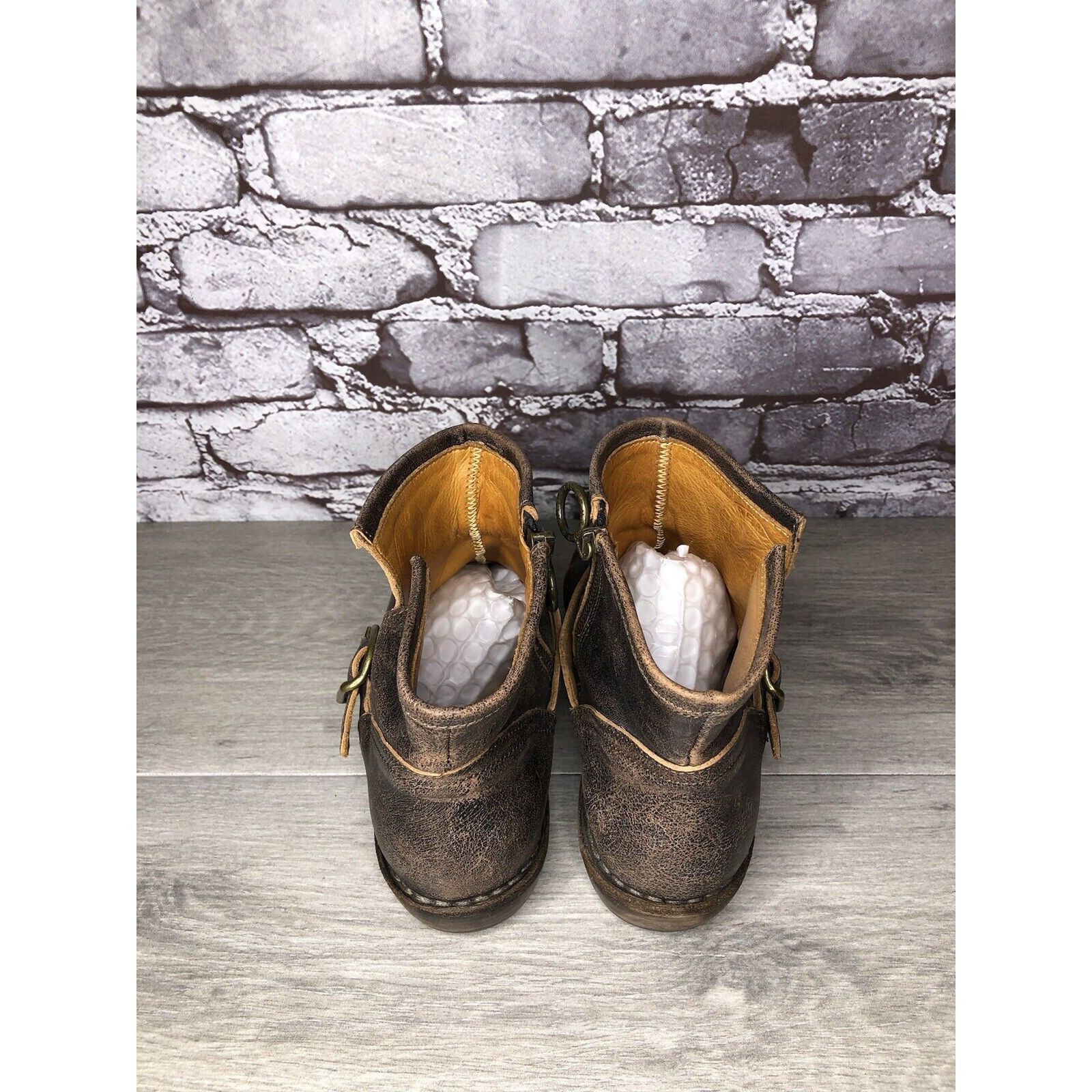 Fiorentini + Baker Fiorentini + Baker Brown Leather Side Zip Buckle Ankle Boots Size US 7 / IT 37 - 5 Thumbnail