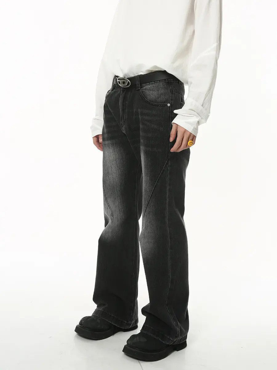 Japanese Brand Retro loose micro flared patchwork jeans Size US 32 / EU 48 - 5 Thumbnail