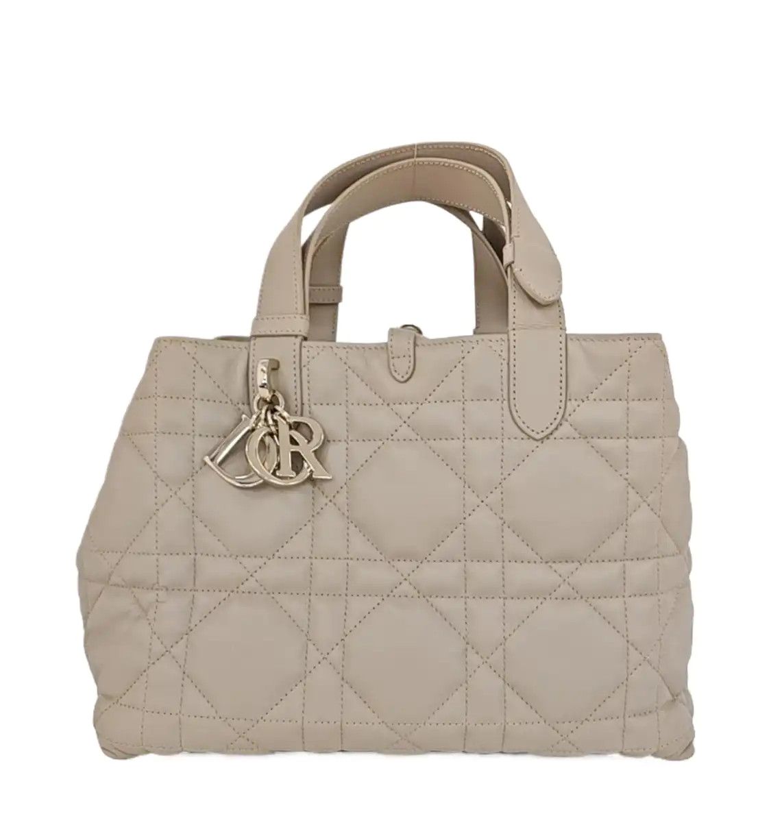 Dior DIOR Toujours Medium khaki cowhide leather rattan plaid quilted handbag shoulder Size ONE SIZE - 1 Thumbnail