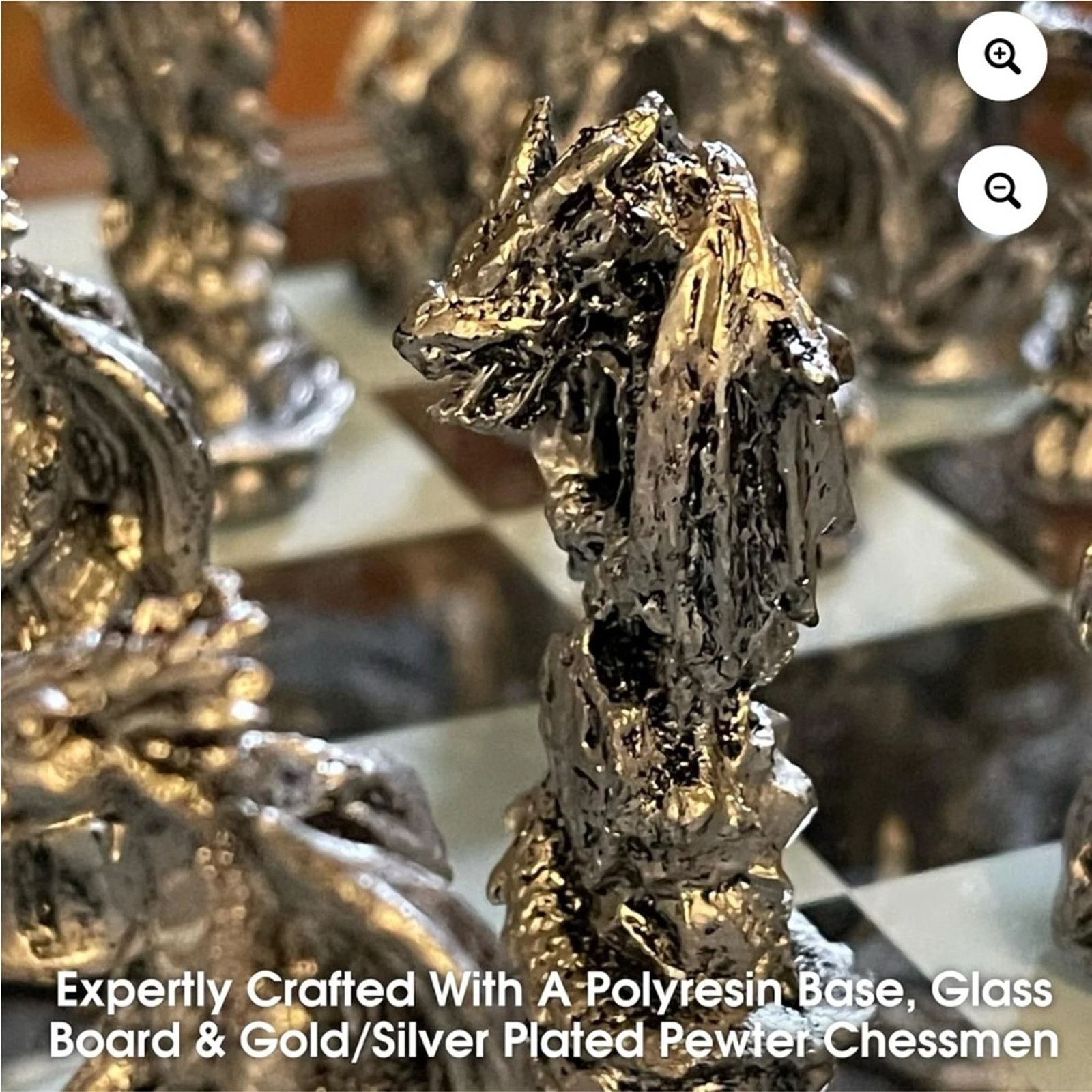 Other Chess Set Base 3D Dragons Fantasy Glass Board - 4 SETS Size ONE SIZE - 6 Thumbnail