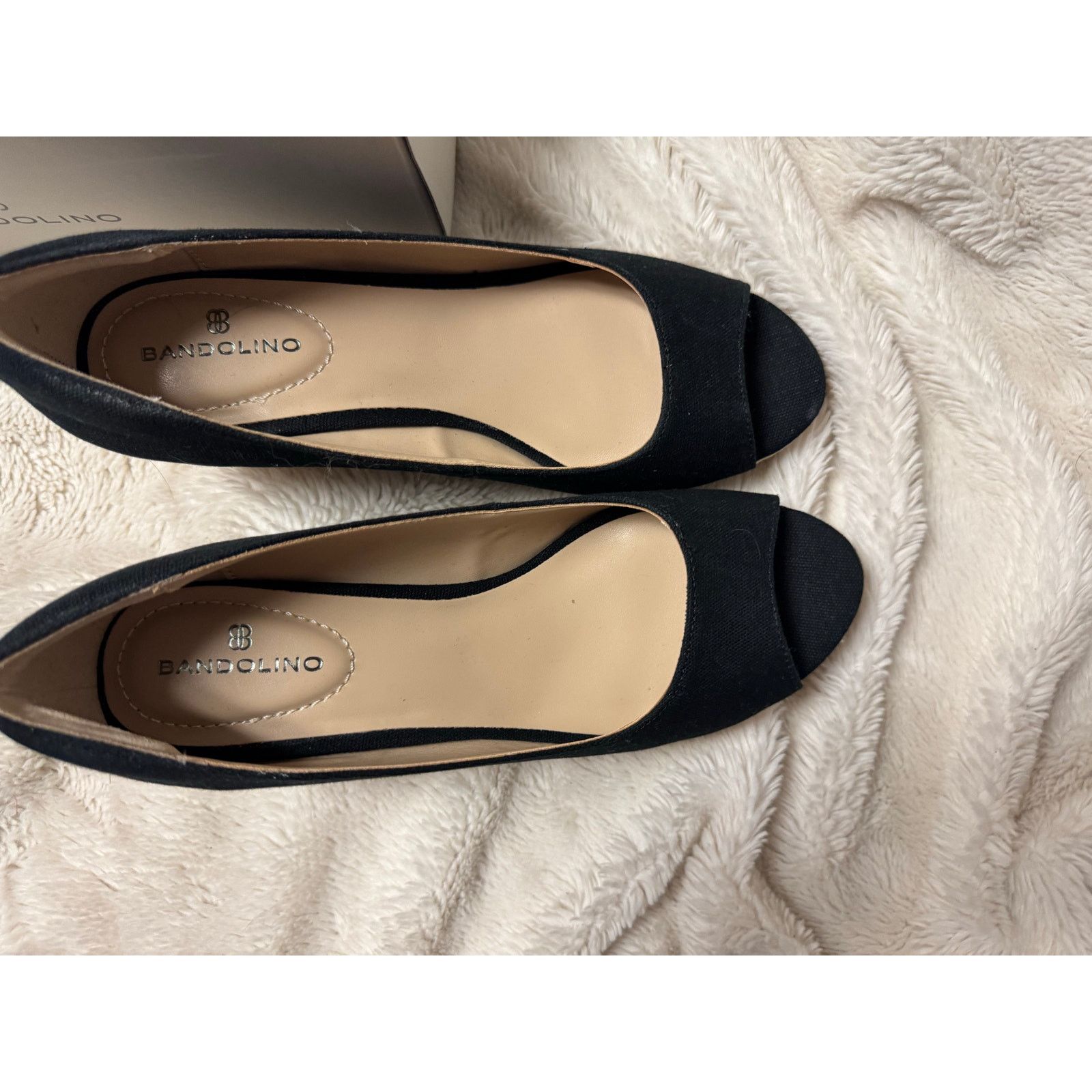 Other Bandolino Nuri Espadrille Wedge Pumps Black Fabric 7M New Size US 7 / IT 37 - 6 Thumbnail