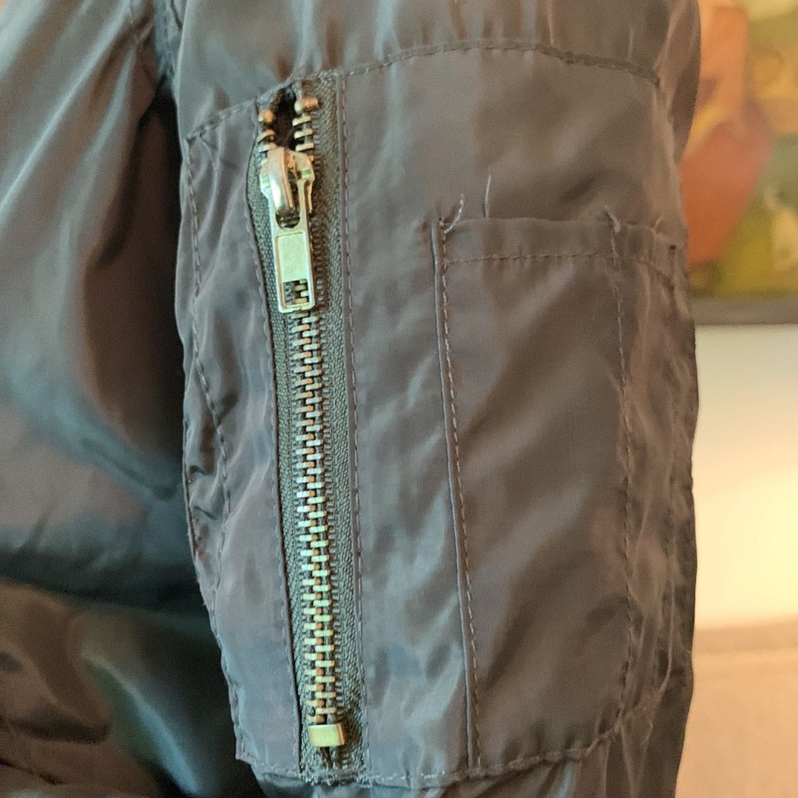New Look New Look Bomber Jacket Khaki Olive Green, Message appliques Size S / US 4 / IT 40 - 9 Thumbnail