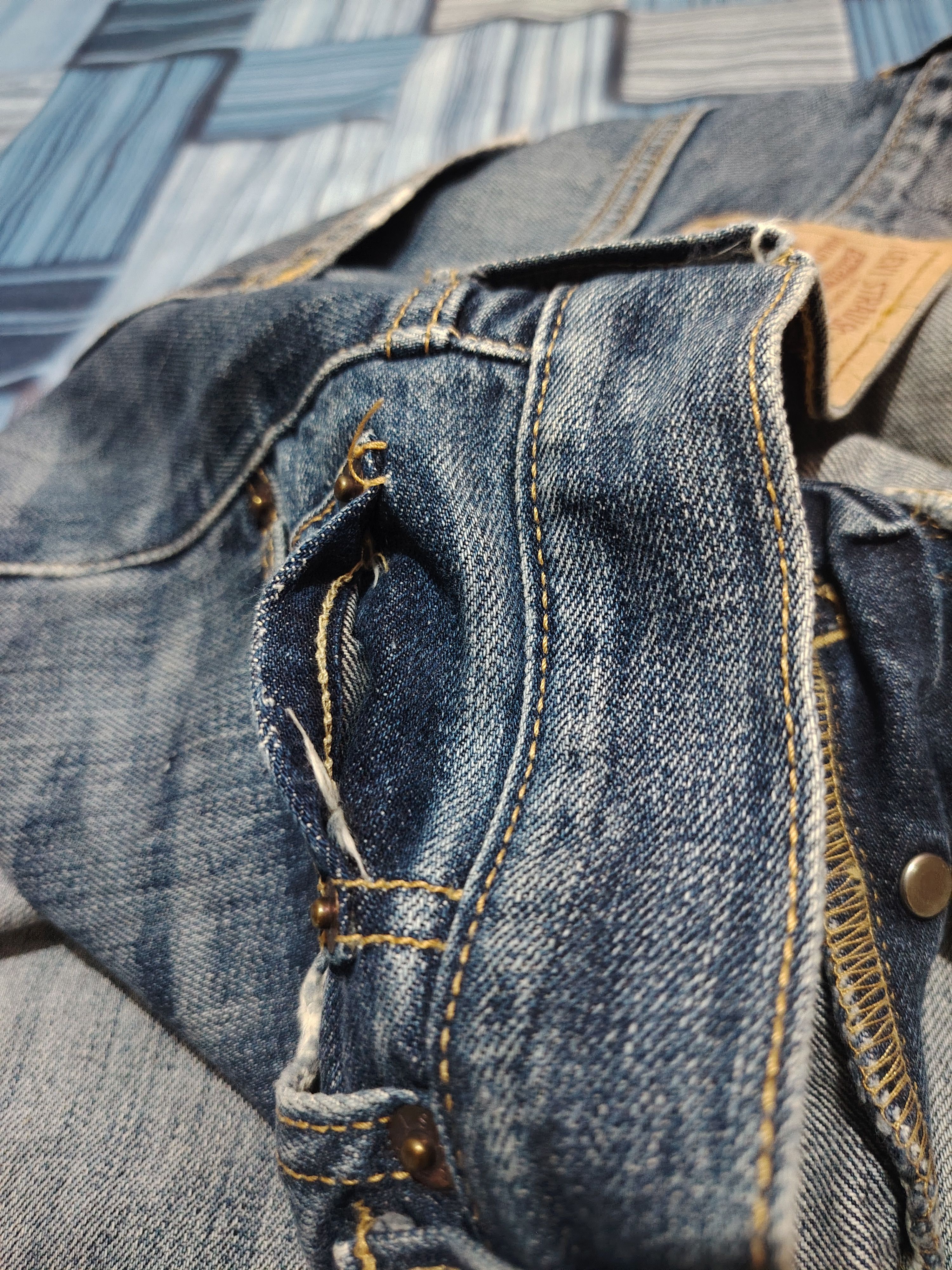 Levi's ⚡️Ripped⚡️Vintage Levi’s 501 Blue Washed Distressed Jeans Size US 32 / EU 48 - 12 Thumbnail