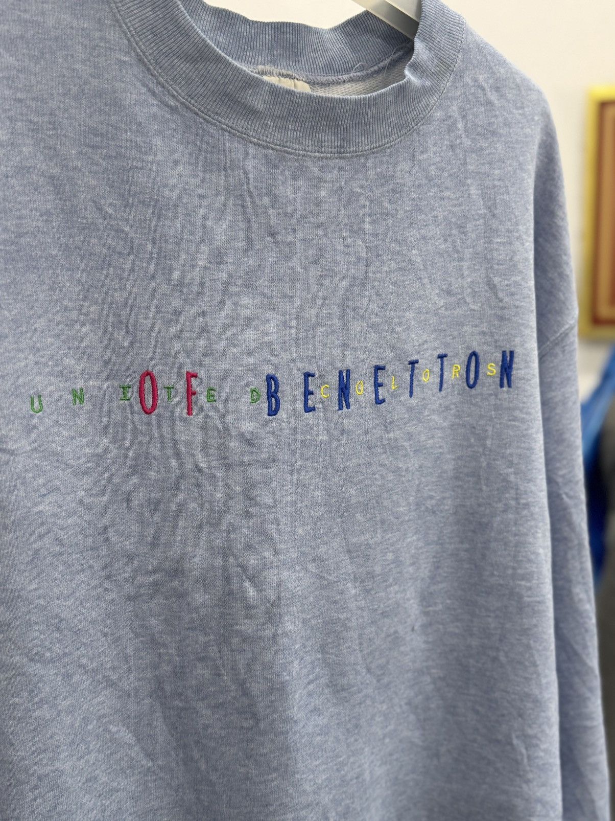 United Colors Of Benetton 🔥 90s United Colors of Benetton Colorway Embroidery Sweat -S Size US S / EU 44-46 / 1 - 3 Thumbnail