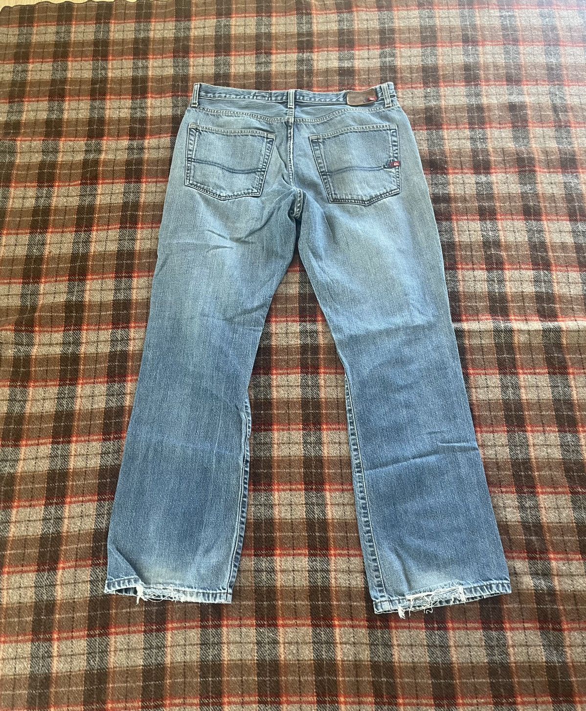 Quiksilver Vintage 2000’s Quiksilver Grunge Skater Flare Blue Jeans 34 Size US 34 / EU 50 - 7 Thumbnail