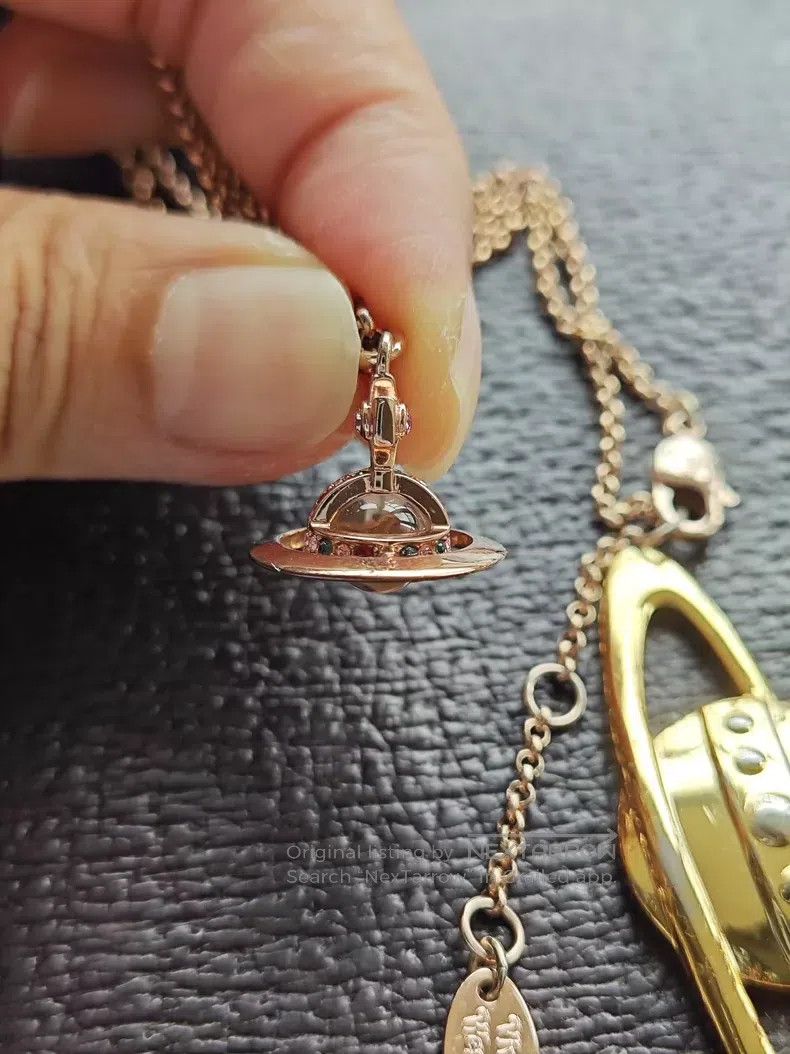Vivienne Westwood vivienne westwood Rose Gold Small Orb Necklace with Engrav Size ONE SIZE - 3 Thumbnail