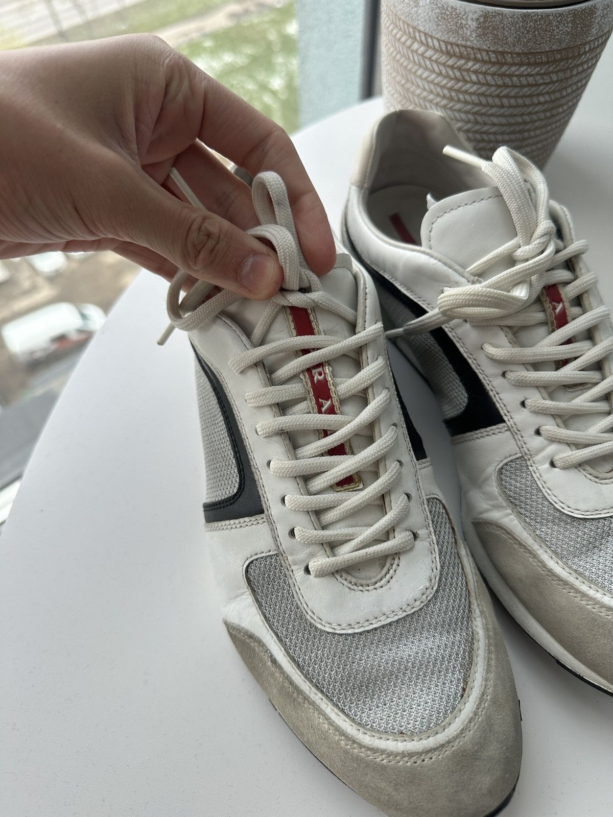 Prada Prada Leather Sneakers Shoes Tab Logo Luxury Y2K Size US 9 / EU 42 - 4 Thumbnail
