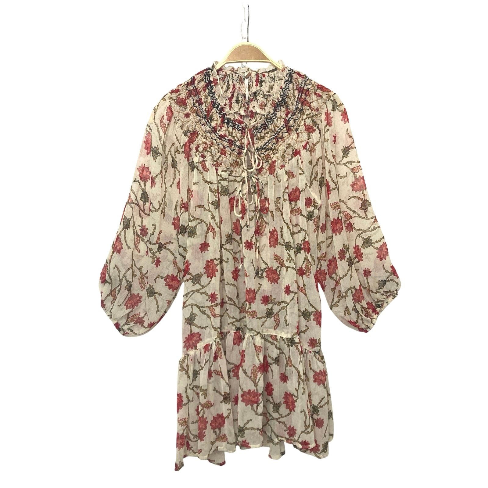 Free People Free People Keeping Up with Kara Ivory Floral Tunic Top Size S / US 4 / IT 40 - 1 Thumbnail