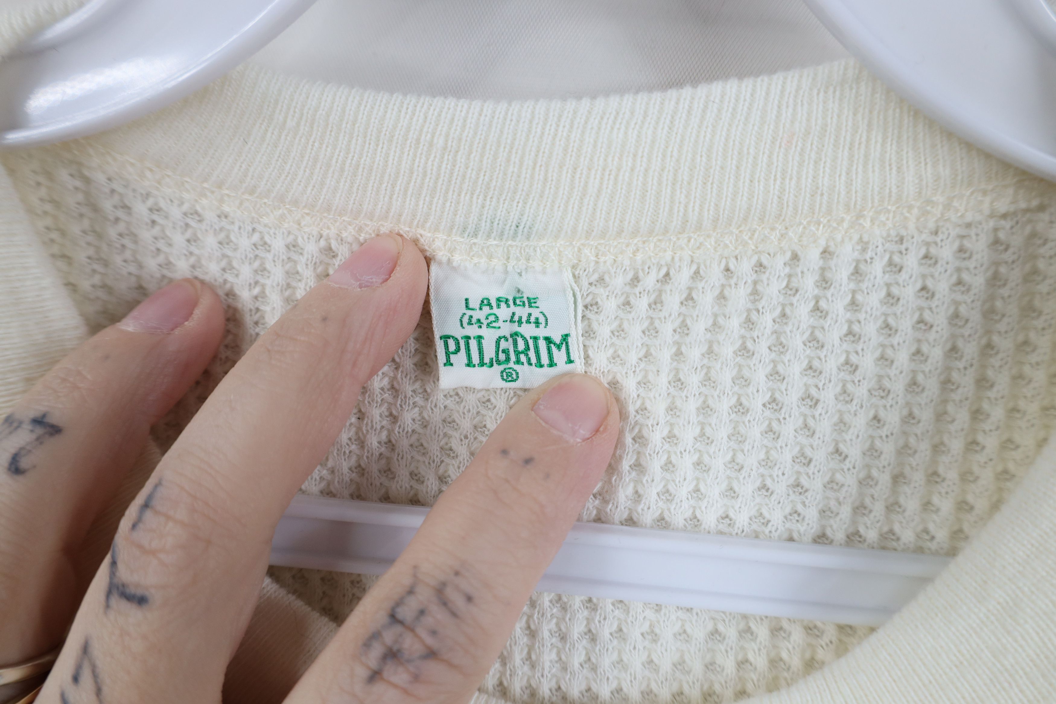 Vintage Vintage 40s 50s Pilgrim Waffle Knit Long Sleeve T-Shirt USA Size US L / EU 52-54 / 3 - 6 Thumbnail