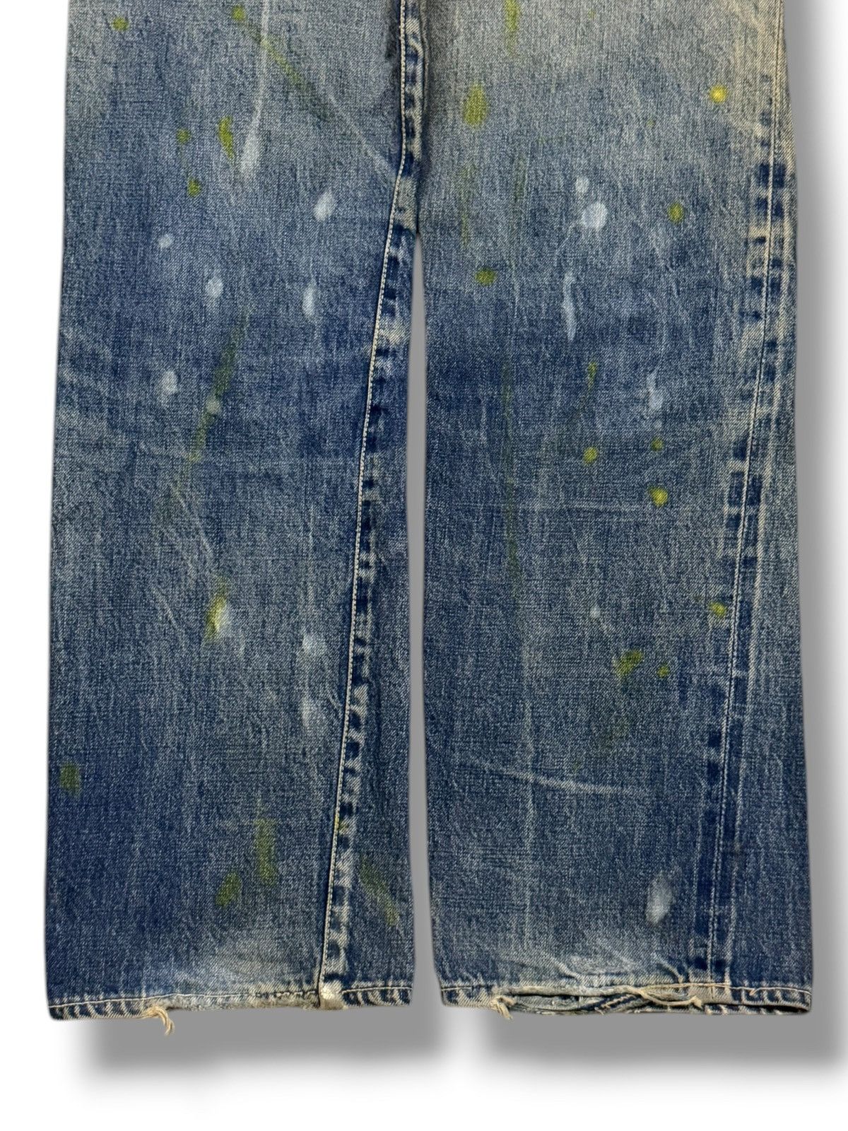 Denime Vintage 90s Denime Crazy Fade, Paint Splatter Selvedge | W27 Size US 27 - 7 Thumbnail