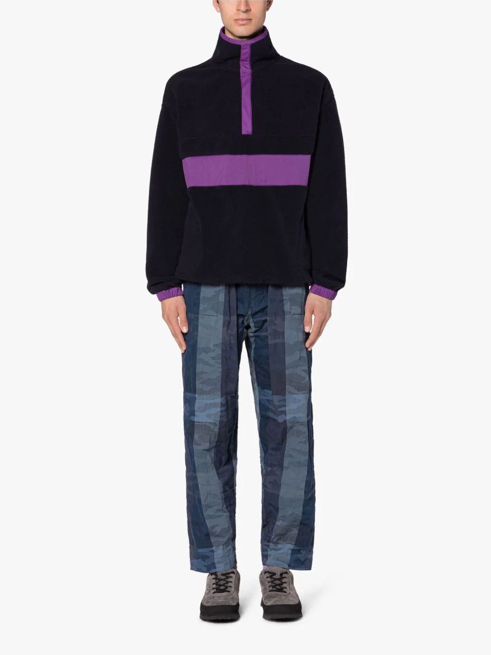 Mackintosh o1mle0424 Fleece Popover Jacket in Black/Purple Size US S / EU 44-46 / 1 - 2 Thumbnail