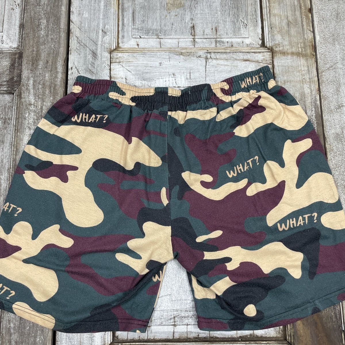 Vintage Vintage Rumwe WHAT Camo Short Size US 32 / EU 48 - 3 Thumbnail