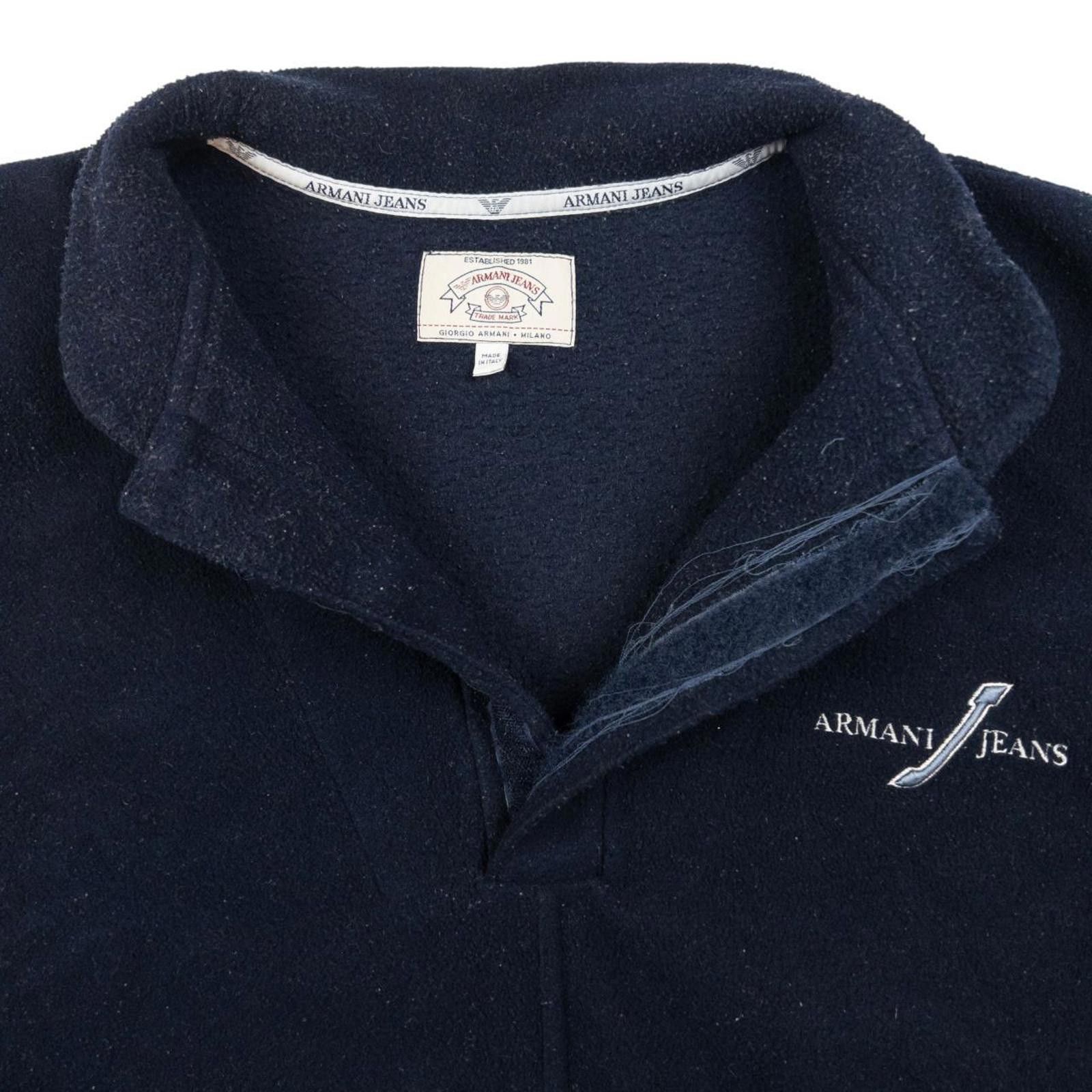 Designer Vintage Armani Jeans Fleece Sweatshirt Size XL Size US XL / EU 56 / 4 - 4 Thumbnail