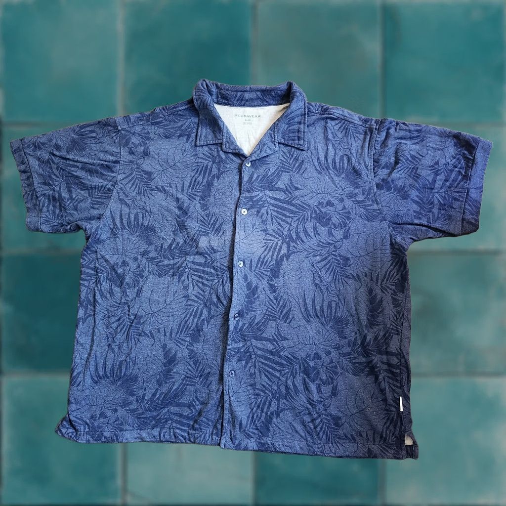 Cubavera Cubavera Men’s Floral Button-Up Shirt XL Navy Blue Short Sleeve Casual Mens Regular Fit Size US XL / EU 56 / 4 - 1 Thumbnail