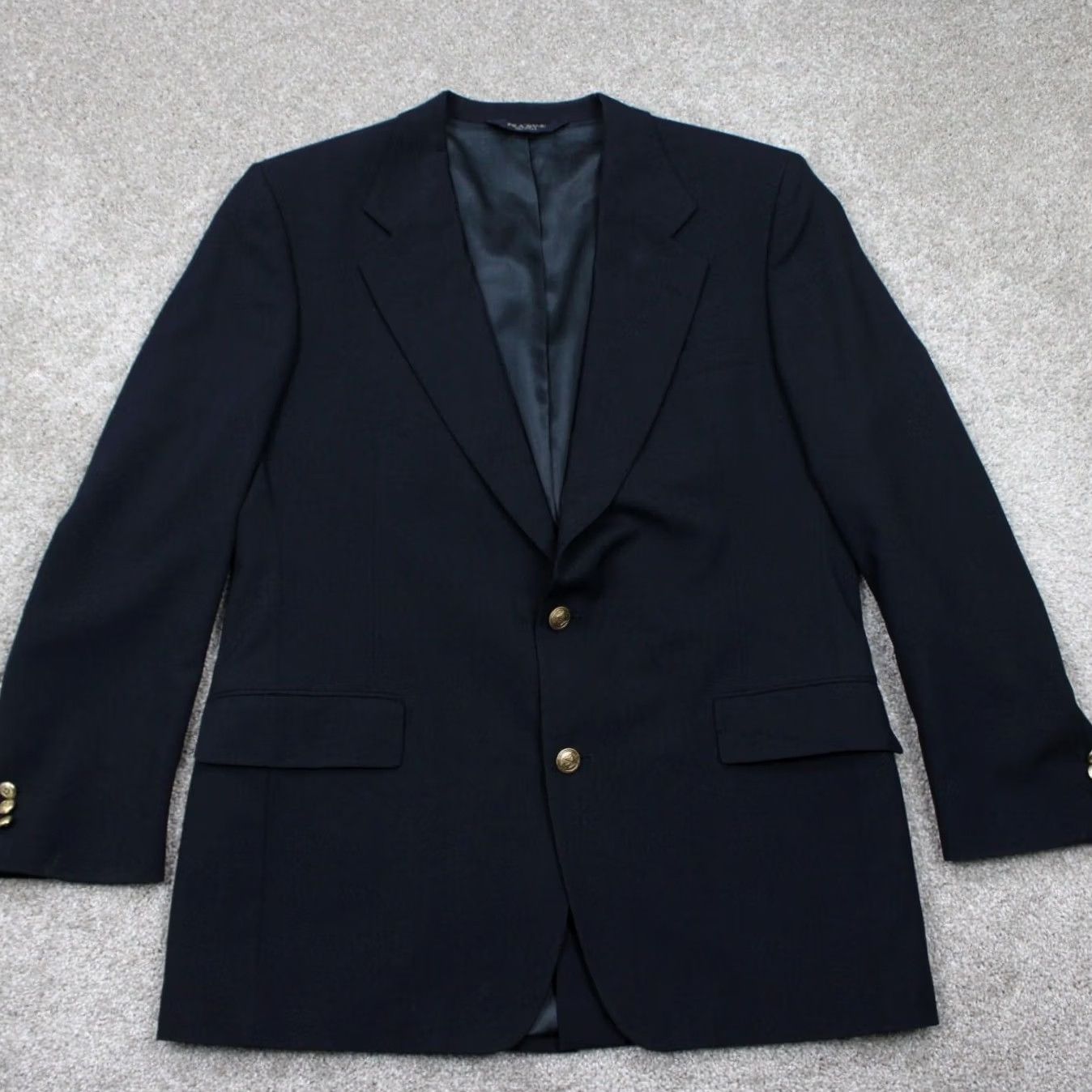 Jos. A. Bank Jos. A. Bank Gordon Blazer Men 43 Long Blue 2 Button 100% Wool Sports Jacket Size 46R - 2 Thumbnail