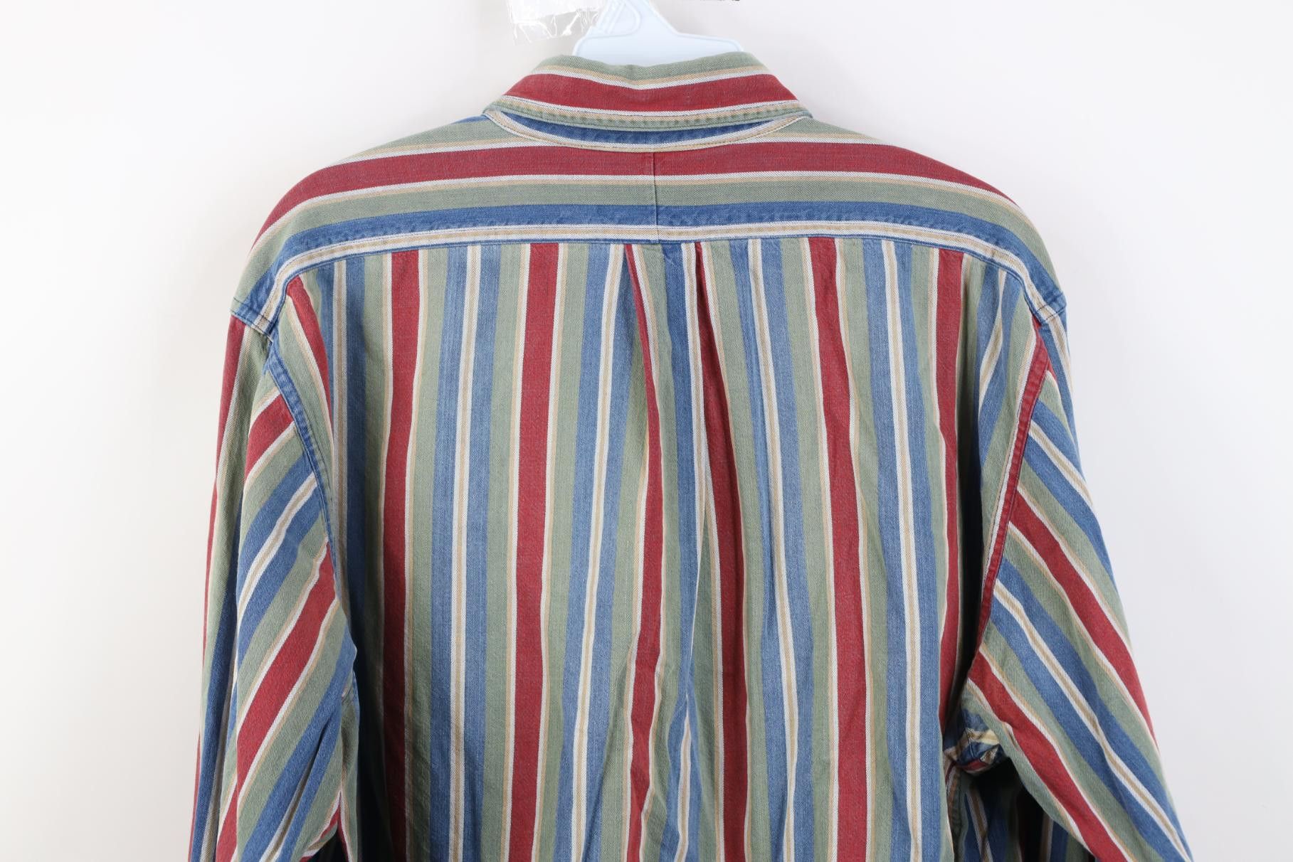 Vintage Vintage 90s Streetwear Striped Collared Button Down Shirt Size US L / EU 52-54 / 3 - 11 Thumbnail
