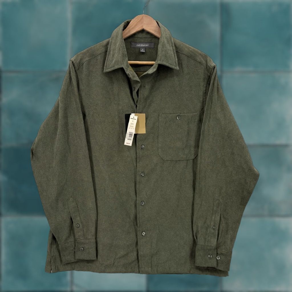 Croft & Barrow VINTAGE Croft & Barrow Shirt Mens Medium Olive Button Front Long Sleeve Woven Sueded VTG Size US M / EU 48-50 / 2 - 1 Thumbnail
