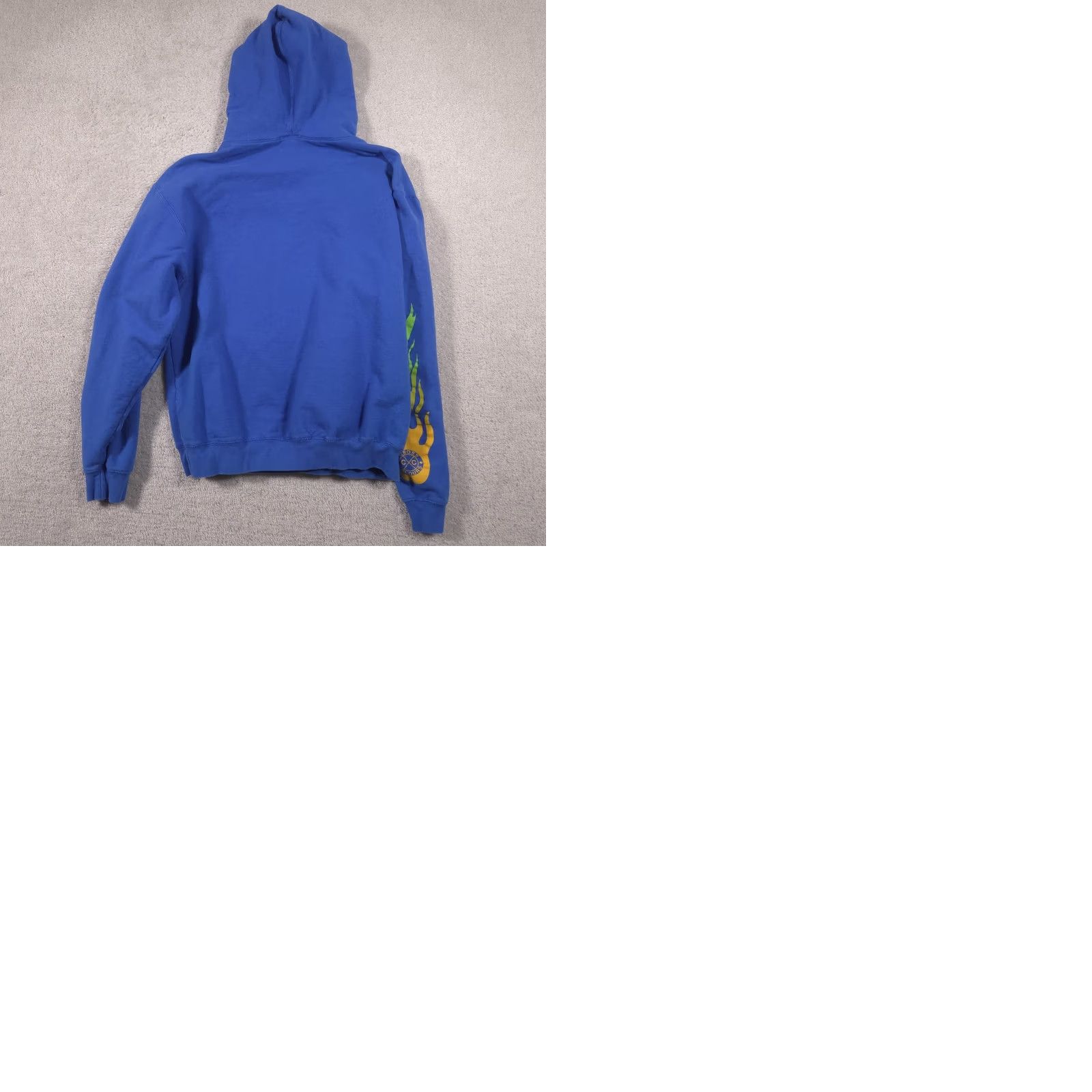 Vintage Cross Colours Hoodie Mens M Blue Pullover Billie Eilish Flames Graphic Size US M / EU 48-50 / 2 - 9 Thumbnail