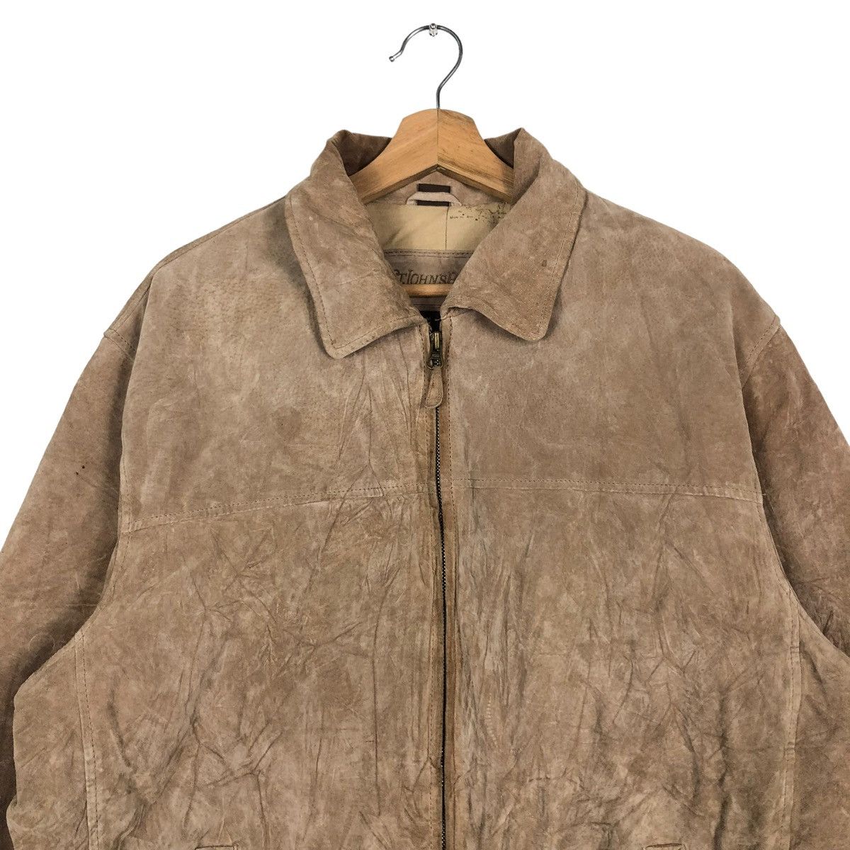 Genuine Leather 🔥90’s Vintage Genuine Leather Jacket St John Bay Map Lining Size US M / EU 48-50 / 2 - 2 Thumbnail