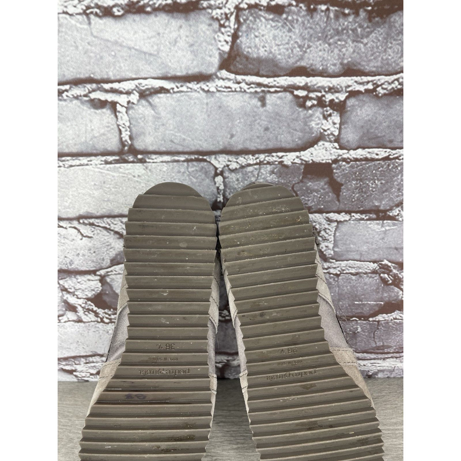 Pedro Garcia Pedro Garcia Silver Satin Gray Suede Lace Up Sneakers Women Size US 6.5 / IT 36.5 - 23 Thumbnail