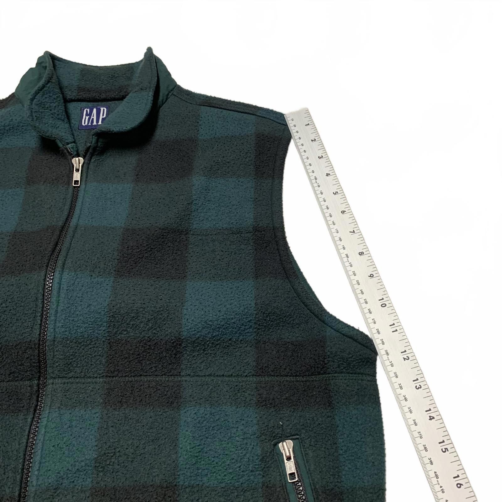 Gap GAP Men's Large Buffalo Plaid Green Black Fleece Vest Size US L / EU 52-54 / 3 - 8 Thumbnail