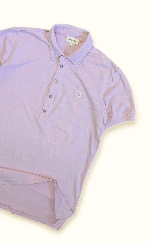 Diesel DIESEL Five Buttons Long Placket Polo Shirt In Pink Size US M / EU 48-50 / 2 - 9 Thumbnail