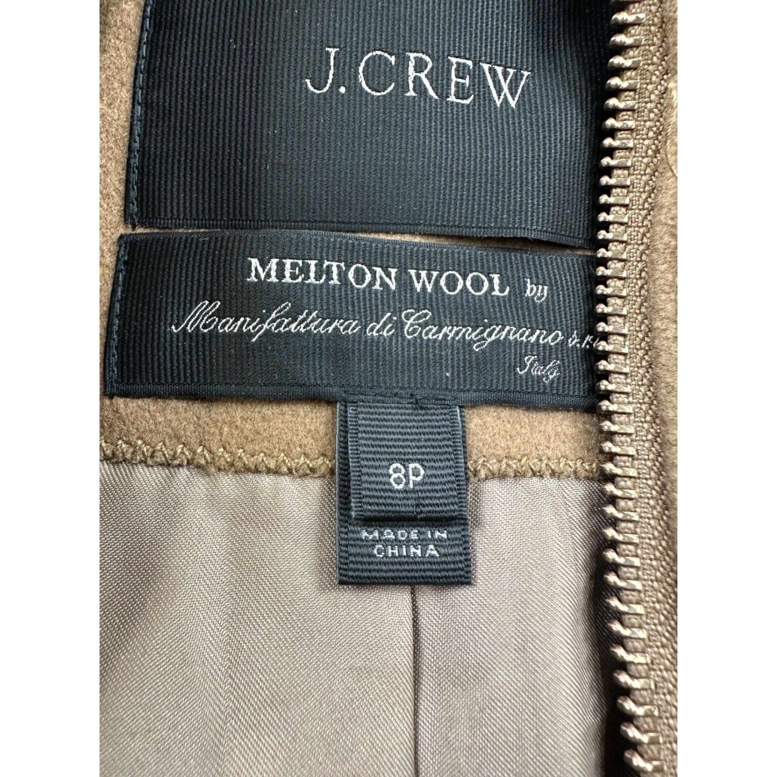 J.Crew J.Crew Jacket Womens 8P Petite Brown Milton Wool Coat Hooded Full Zip Size M / US 6-8 / IT 42-44 - 4 Thumbnail