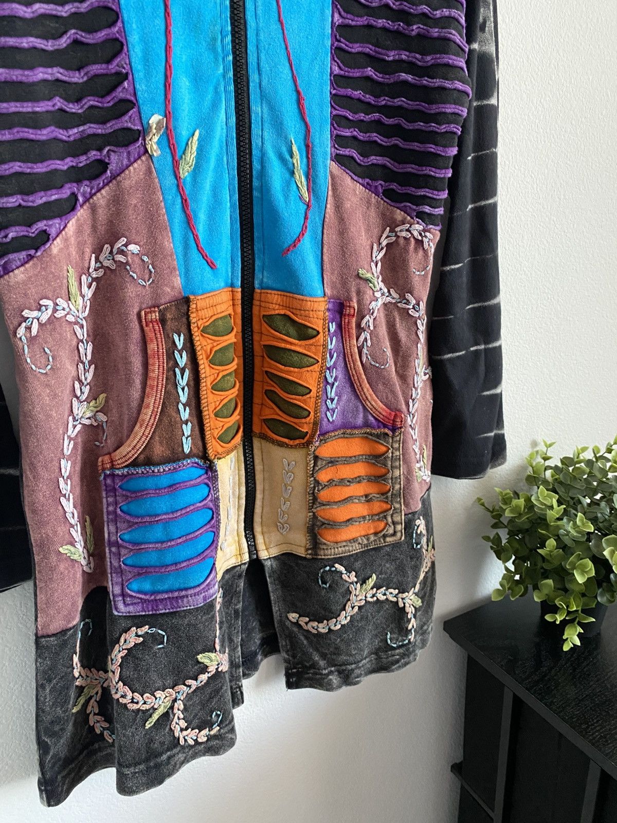 Japanese Brand Crazy 00s Patchwork Avant Garde Zip Up Hoodie Size US S / EU 44-46 / 1 - 3 Thumbnail